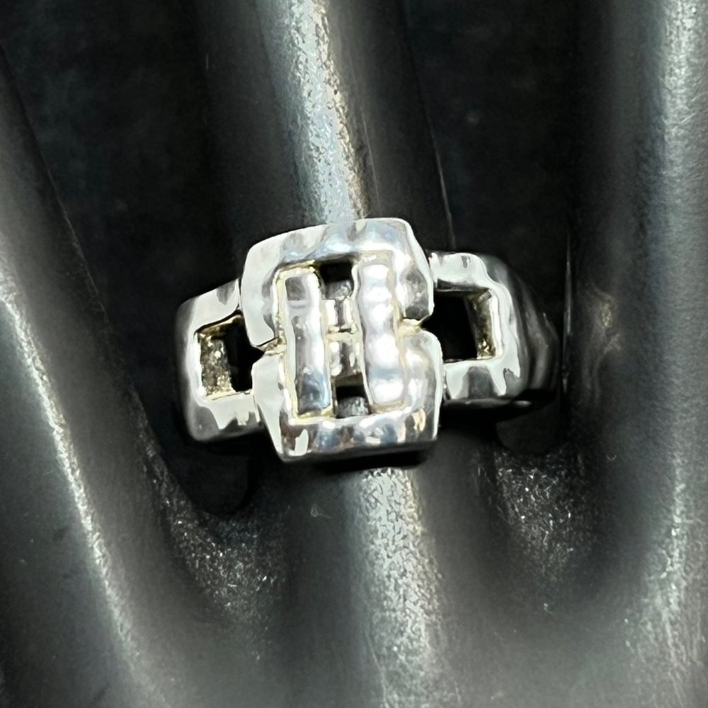 Barse Sterling Silver Hammered Buckle Ring Sz 6 1/4 (R253)